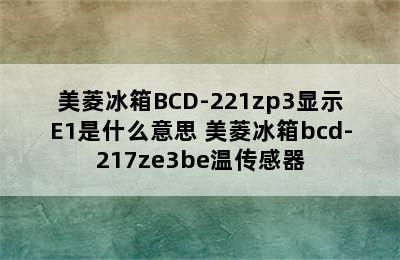 美菱冰箱BCD-221zp3显示E1是什么意思 美菱冰箱bcd-217ze3be温传感器